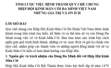 TÓM LƯỢC VIỆC HÌNH THÀNH QUY CHẾ CHUNG HIỆP HỘI KINH MÂN CÔI ĐA MINH VIỆT NAM NHỮNG GIÁ TRỊ VÀ ƠN ÍCH