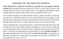 KINH MÂN CÔI – BẢN TÓM LƯỢC TIN MỪNG