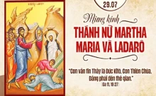 Thứ Tư 29/07/2026 – Thánh nữ Mát-ta, Maria và Ladarô - Lễ nhớ