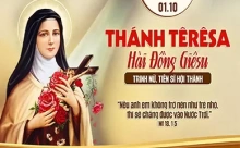 Thứ Năm 01/10/2026 – Thứ Năm đầu tháng tuần 26 thường niên – Thánh TÊRÊSA HÀI ĐỒNG GIÊSU, trinh nữ, tiến sĩ Hội Thánh - Lễ kính