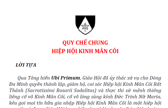Quy Chế Chung Hiệp Hội Kinh M&acirc;n C&ocirc;i tỉnh D&ograve;ng Đa Minh Việt Nam