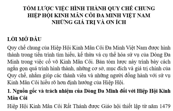 T&Oacute;M LƯỢC VIỆC H&Igrave;NH TH&Agrave;NH QUY CHẾ CHUNG HIỆP HỘI KINH M&Acirc;N C&Ocirc;I ĐA MINH VIỆT NAM NHỮNG GI&Aacute; TRỊ V&Agrave; ƠN &Iacute;CH