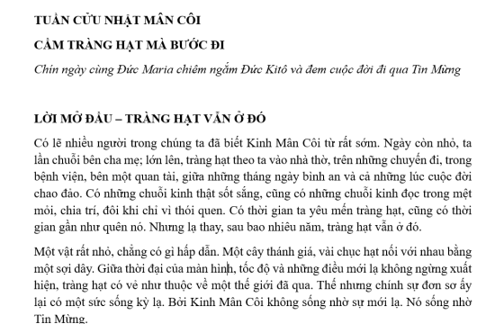 TUẦN CỬU NHẬT M&Acirc;N C&Ocirc;I - CẦM TR&Agrave;NG HẠT M&Agrave; BƯỚC ĐI