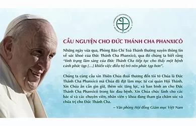 Hội đồng Giám mục Việt Nam cầu nguyện cho Đức Thánh Cha Phanxicô