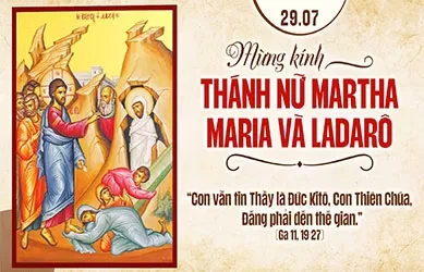 Thứ Tư 29/07/2026 &ndash; Th&aacute;nh nữ M&aacute;t-ta, Maria v&agrave; Ladar&ocirc; - Lễ nhớ